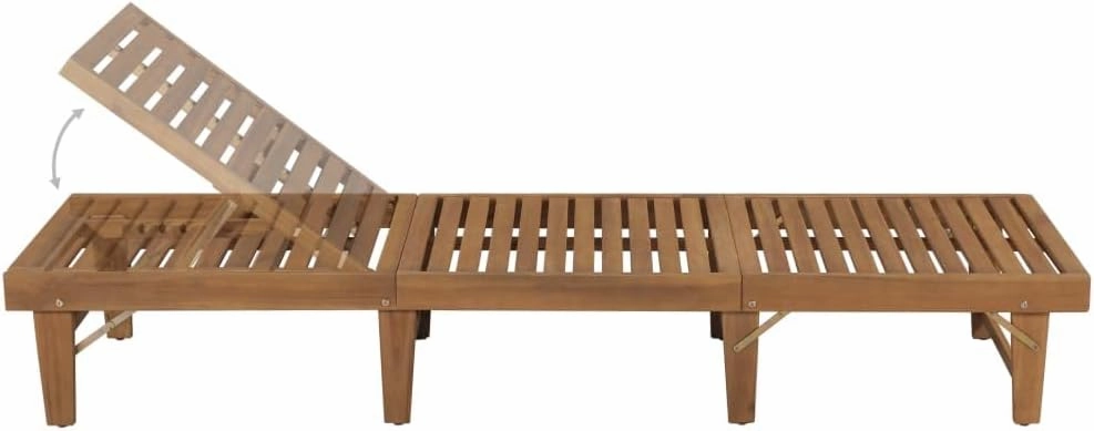 Folding Sun Lounger with Cushion Solid Acacia Woodpatio Recliner Camping Chairs Tanning chairSuitable for Garden Courtyard