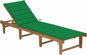 Folding Sun Lounger with Cushion Solid Acacia Woodpatio Recliner Camping Chairs Tanning chairSuitable for Garden Courtyard