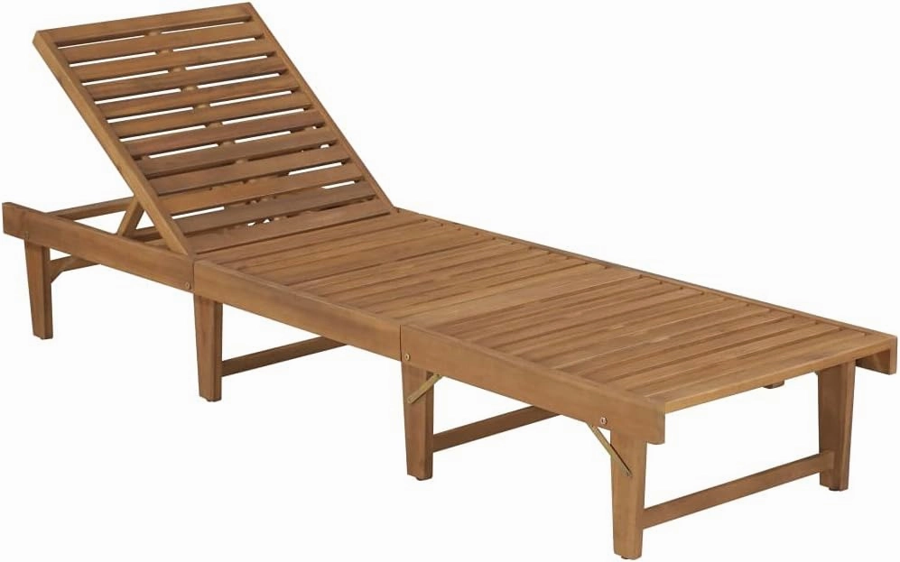 Folding Sun Lounger with Cushion Solid Acacia Woodpatio Recliner Camping Chairs Tanning chairSuitable for Garden Courtyard