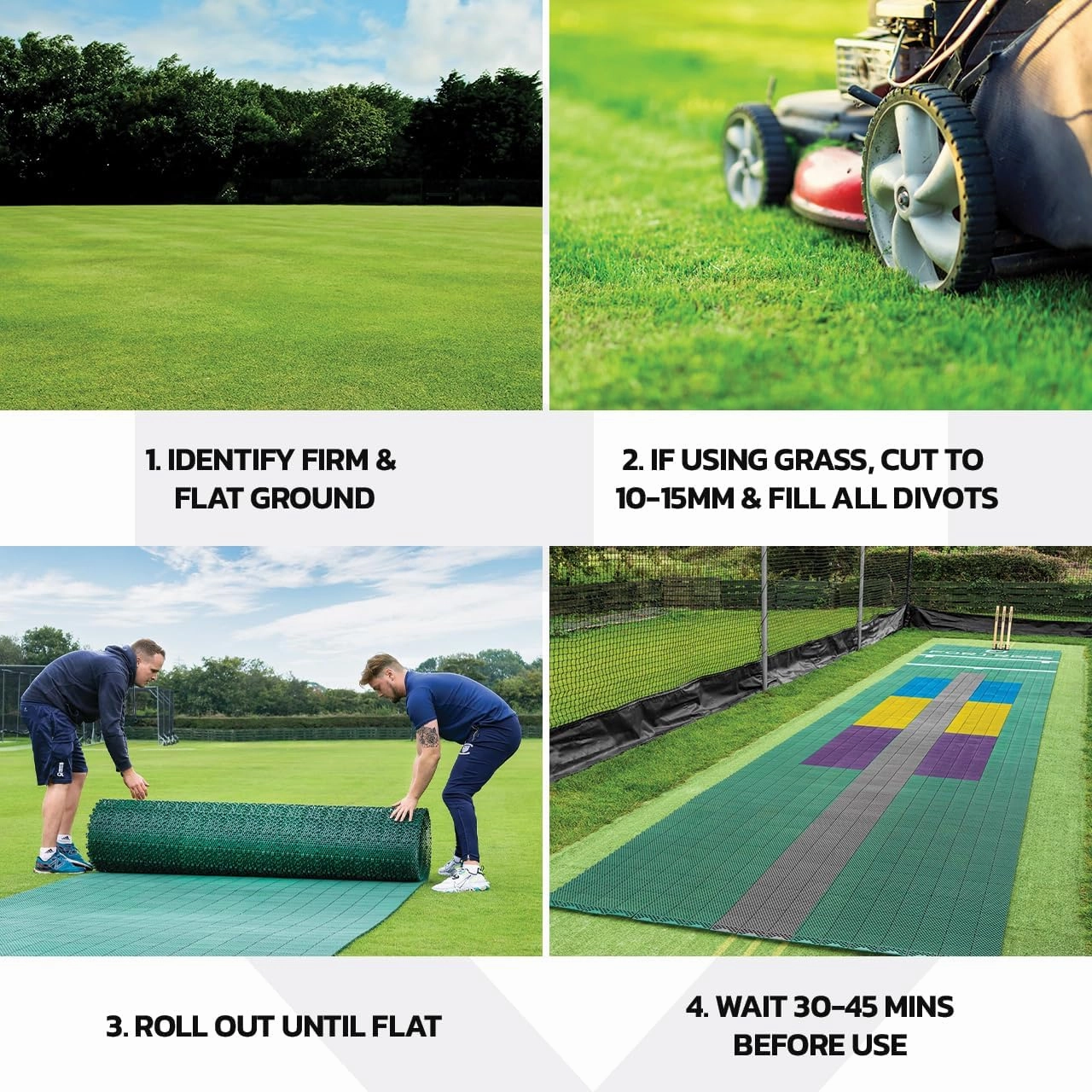 FORTRESS Instant Cricket Pitch Matting - 6X Lengths | Ideal for Backyard Practice & Matches | Easy Set Up - No Installation | Durable Indoor/Outdoor Roll Mat