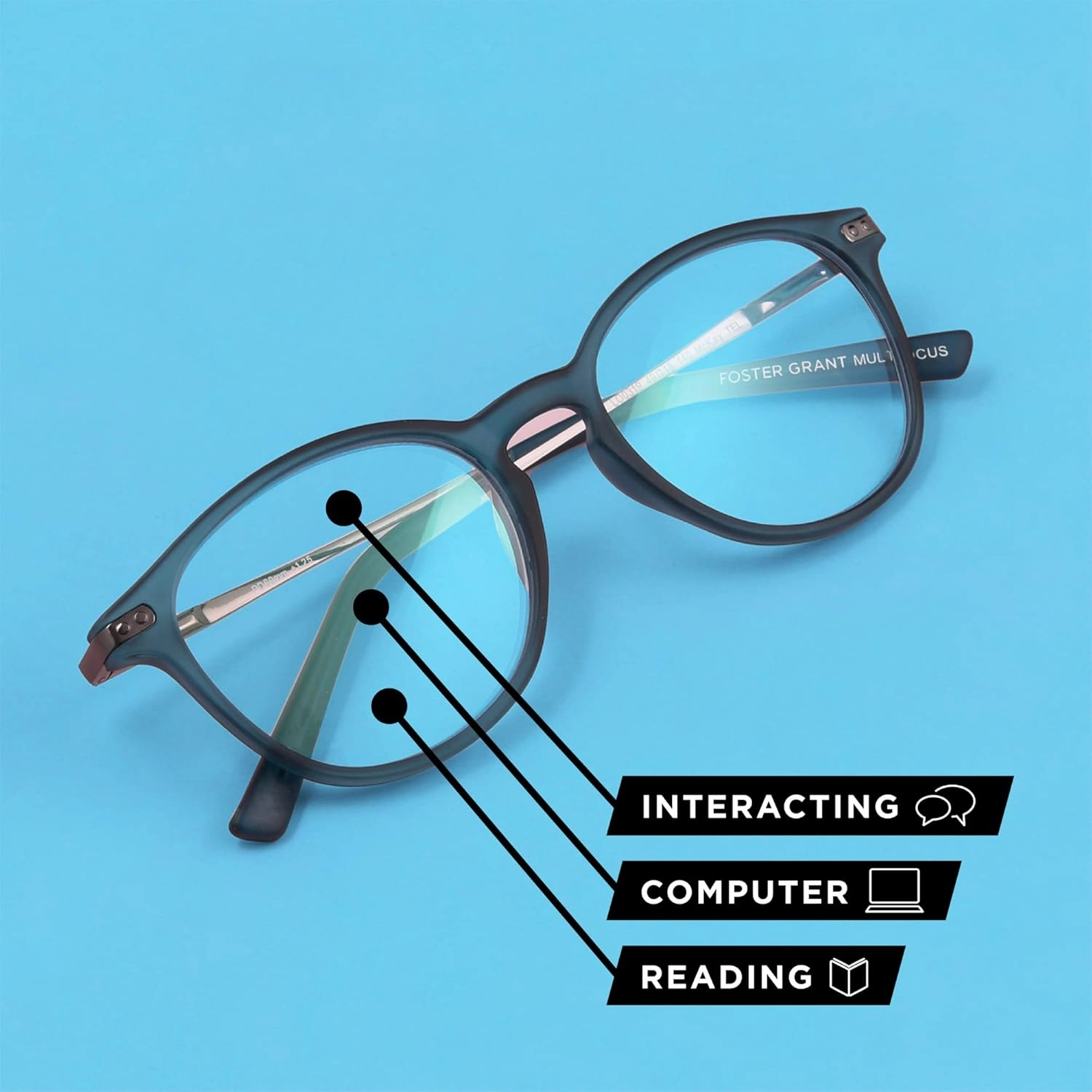 Foster Grant Men's Braydon Multifocus Reading Glasses