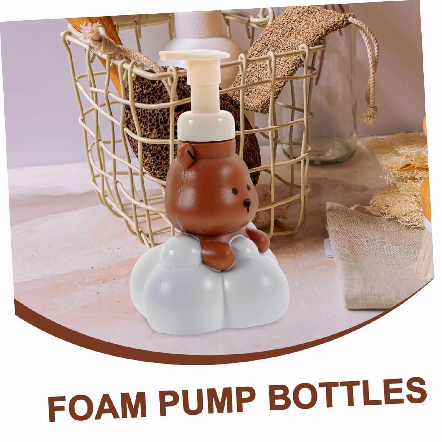 FRCOLOR 250ml Foam Pump Bottle for Hand Soap Foam Dispenser Soap Dispenser Pump Bear Shape