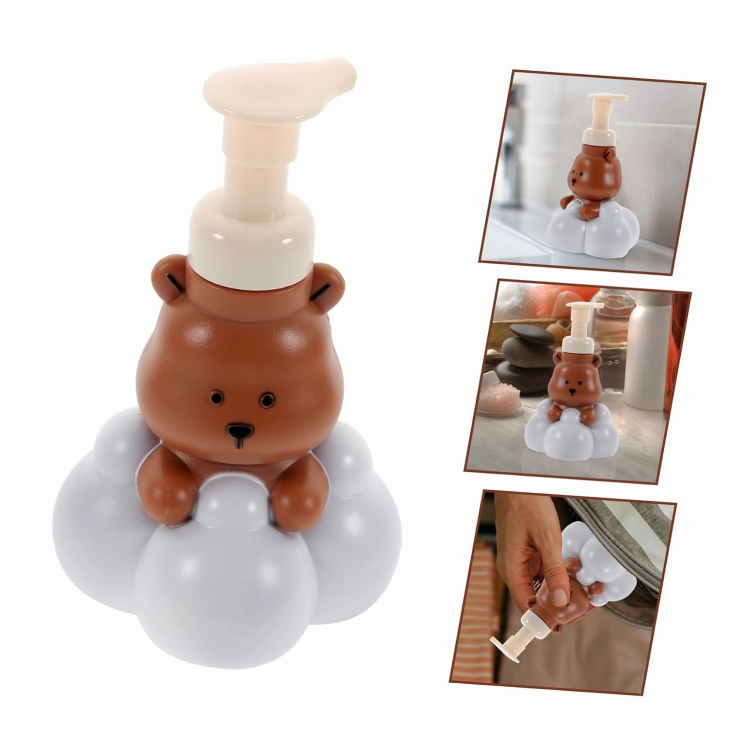 FRCOLOR 250ml Foam Pump Bottle for Hand Soap Foam Dispenser Soap Dispenser Pump Bear Shape