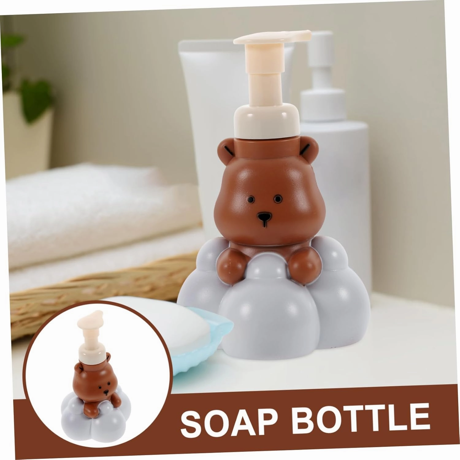 FRCOLOR 250ml Foam Pump Bottle for Hand Soap Foam Dispenser Soap Dispenser Pump Bear Shape