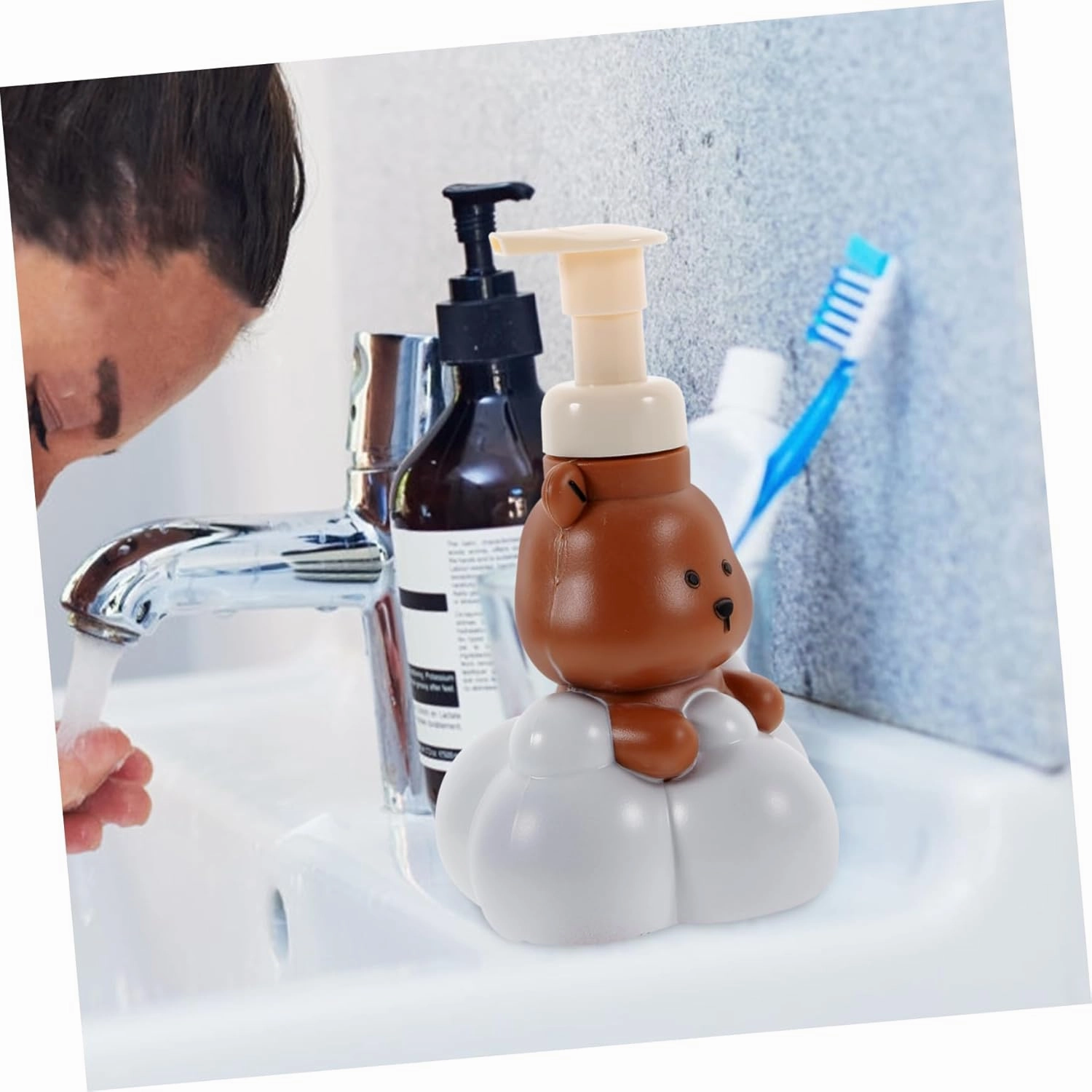 FRCOLOR 250ml Foam Pump Bottle for Hand Soap Foam Dispenser Soap Dispenser Pump Bear Shape