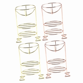 FRCOLOR 2sets Highlighter Makeup Sponge Holder Drying Stand Metal Beauty Organizer Storage Container Powder Puff Rack 2pcs*2
