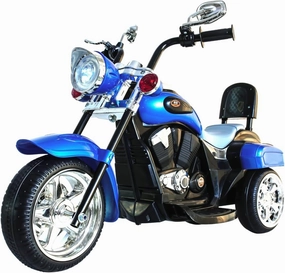 Freddo Toys Toddler Kids 6V Battery Powered Electric Chopper-Style Motorcycle Ride-On Trike Toy for Ages 3 to 6 Years, Blue