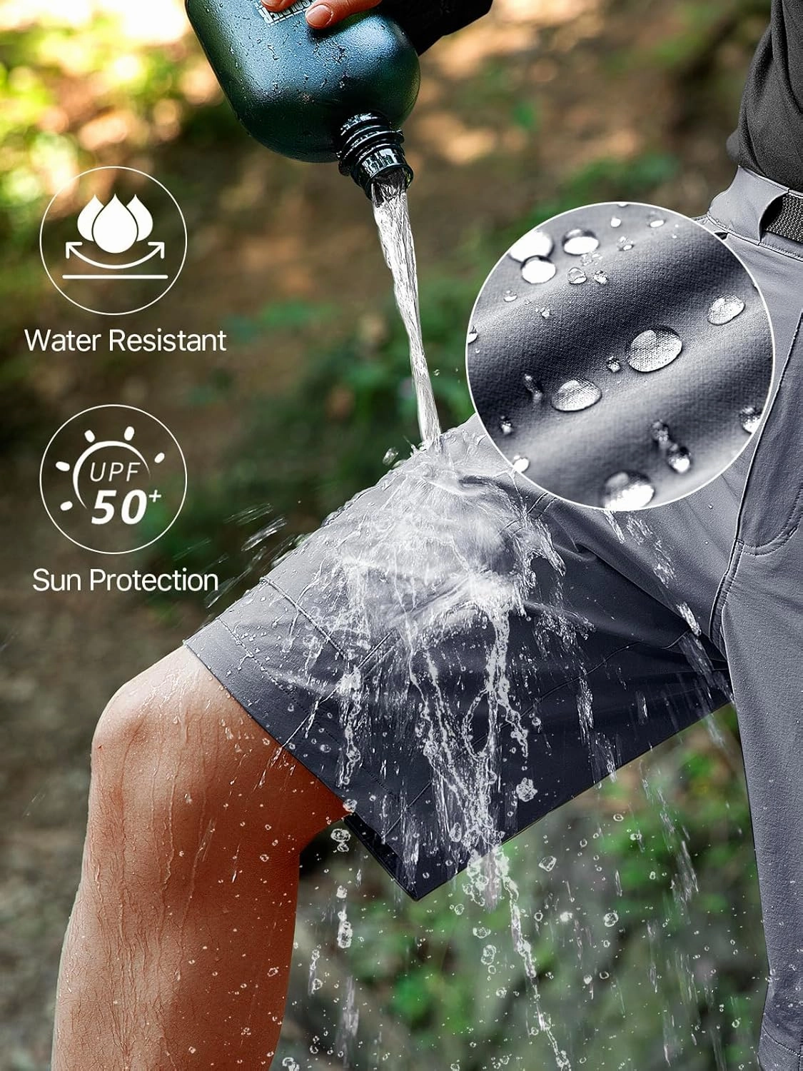 FREE SOLDIER Men's Cargo Hiking Shorts with Belt Lightweight Quick Dry Tactical Shorts with Pockets for Casual Work Golf