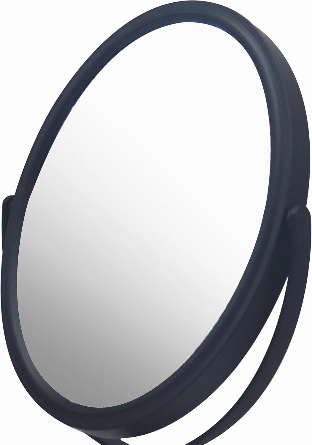 Free Standing Double Sided Tabletop Makeup Metal Vanity Mirror 1X and 3X Magnification, Oval, Swivel Mirror for Desk, Bedroom, Bathroom Matte Black Finish