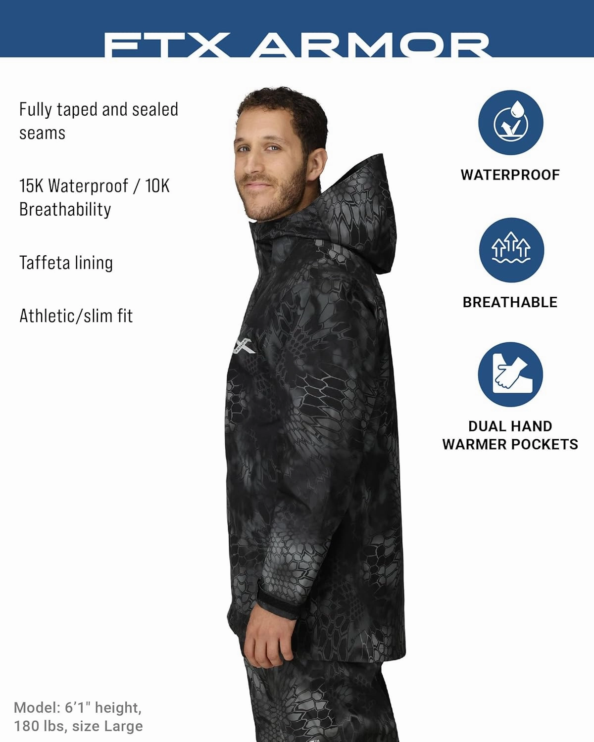 FROGG TOGGS Men's FTX Armor Premium Waterproof Rain, Fishing/Anglers Jacket