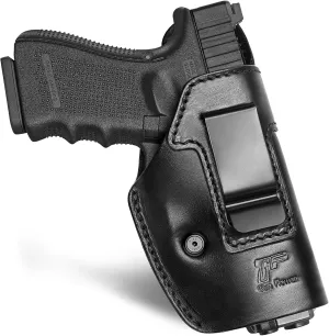 Full Grain Leather Holster Compatible with Glock 17/19/ 19X/ 43X/ 43X MOS, Taurus G2C/G3C,Sig P320 / M17/ M18/ P365X, M&P 9 Shield Plus, Hellcat and Other Full Size Compact Subcompact Pocket Handguns