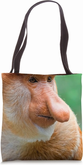 Funny Long Nosed Proboscis Monkey Tote Bag