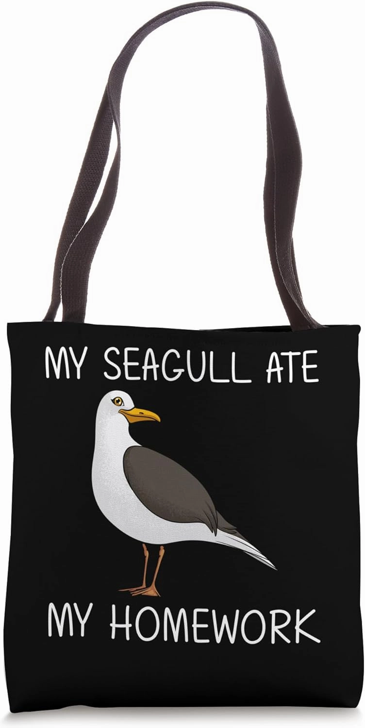 Funny Seagull For Kids Boys Flock Seagulls Nature Gull Bird Tote Bag