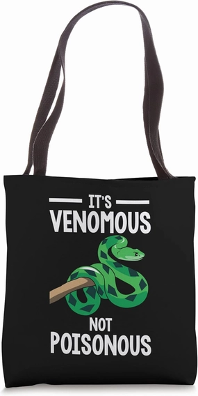 Funny Snake Gift Men Women Cool It's Venomous Not Poisonous Tote Bag