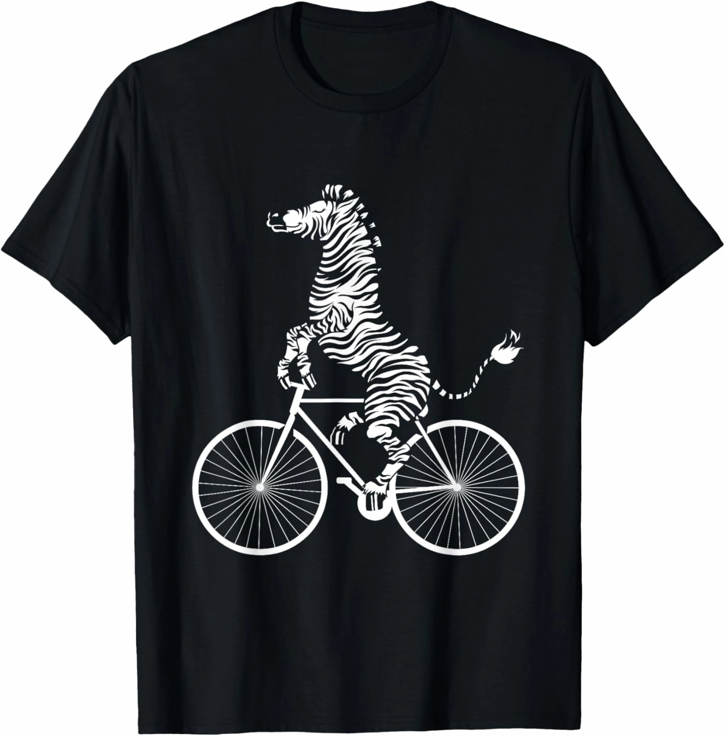 Funny Zebra Riding On A Bike Funny Bicycle Animal Lover Gift T-Shirt