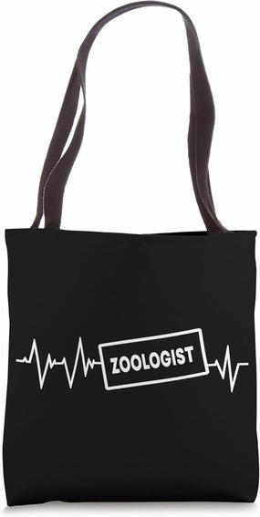 Funny Zoologist Heartbeat Wildlife Conservation Tote Bag