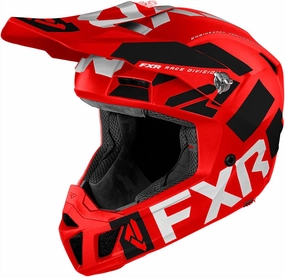 FXR Clutch Evo LE Helmet Open Face Stainless Steel Double D-Ring Red/White/Black - FMVSS 218