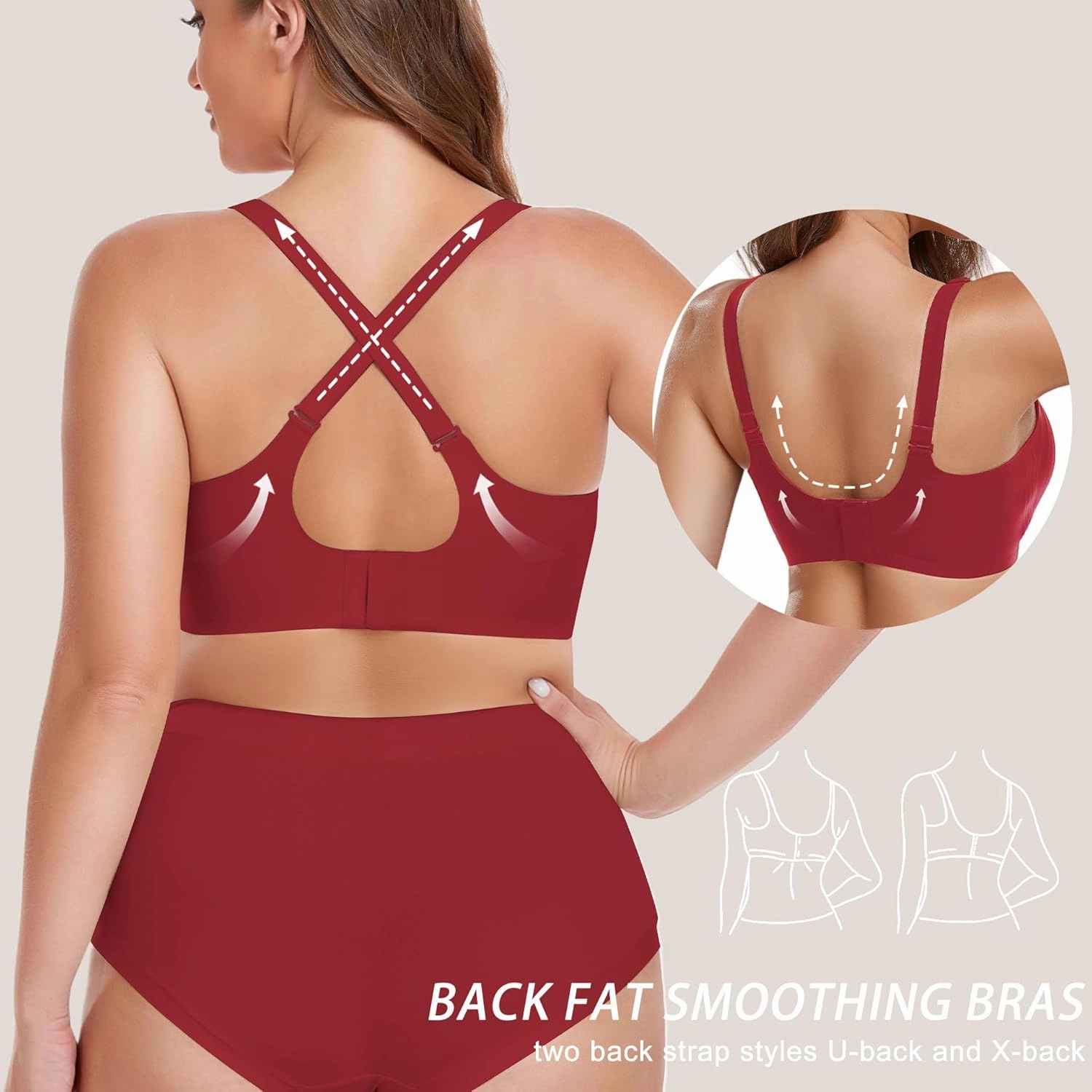 Gailife Smooth Wireless Bras for Women No Underwire Comfort Seamless Supportive Bra Raceback Push Up Bralettes Full Coverage