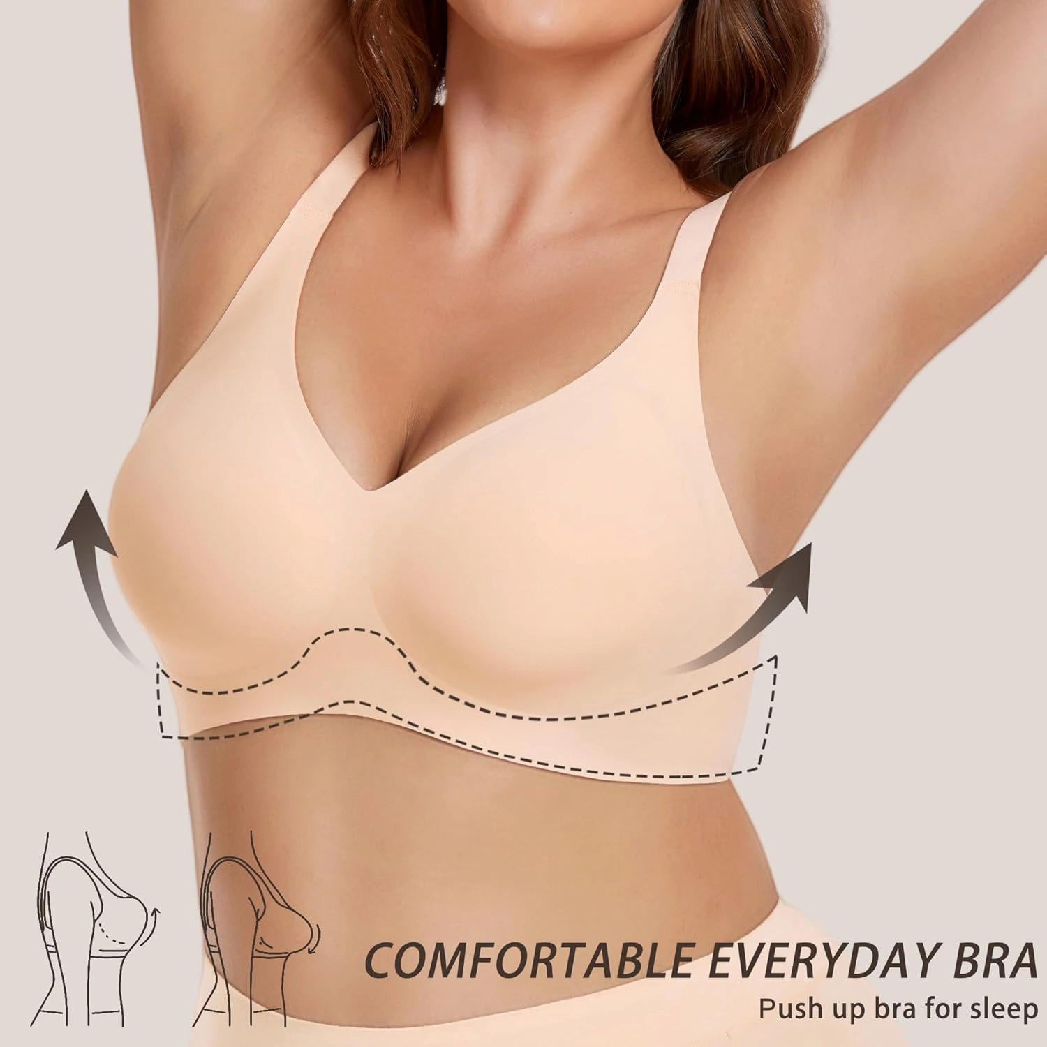 Gailife Smooth Wireless Bras for Women No Underwire Comfort Seamless Supportive Bra Raceback Push Up Bralettes Full Coverage
