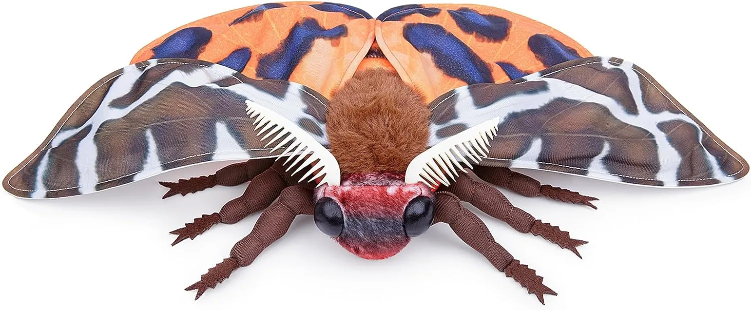 Garden Tiger Moth Plush Toy - Lifelike Stuffed Animal, Realistic Soft Big Wings, Unique Plush Collection for Kids