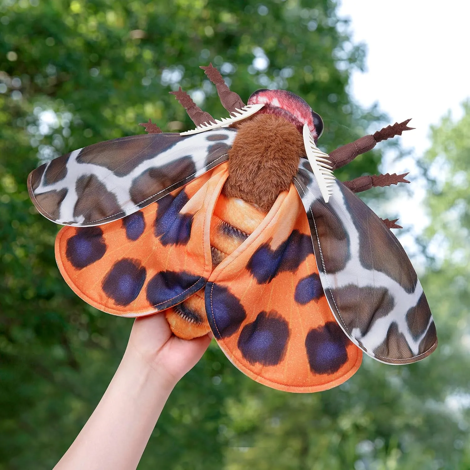 Garden Tiger Moth Plush Toy - Lifelike Stuffed Animal, Realistic Soft Big Wings, Unique Plush Collection for Kids