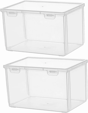 Garneck 2pcs Airtight Bread Storage Containers Sandwich Loaf Fridge Organizer Box Twist Lock for Kitchen