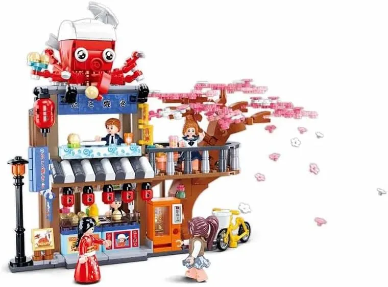 General Jim's Tako Yaki MOC Building Block Set - 548 Pieces of Modular Building Bricks and Accessories