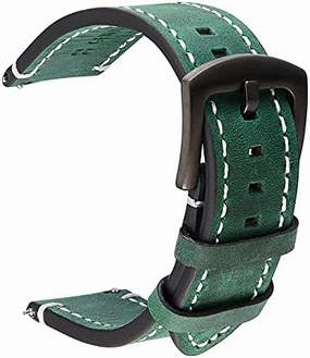 Genuine Leather Watchbands Bracelet Black Gray Brown Cowhide Watch Strap Women Men 18mm 20mm 22mm 24mm Wrist Band(Gray,22mm)