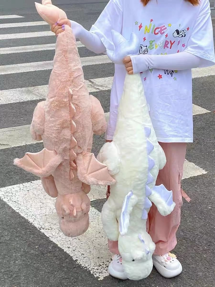 Giant Dragon Stuffed Animal 51.2" 7Lbs, Soft Weighted Plush Toy, Pink Weighted Stuffed Dragon for Kids and Adults
