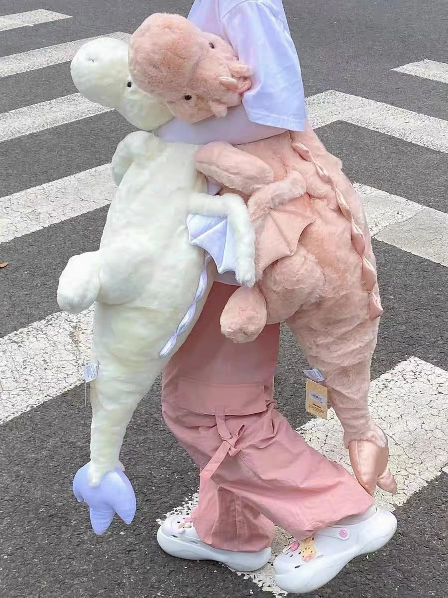 Giant Dragon Stuffed Animal 51.2" 7Lbs, Soft Weighted Plush Toy, Pink Weighted Stuffed Dragon for Kids and Adults