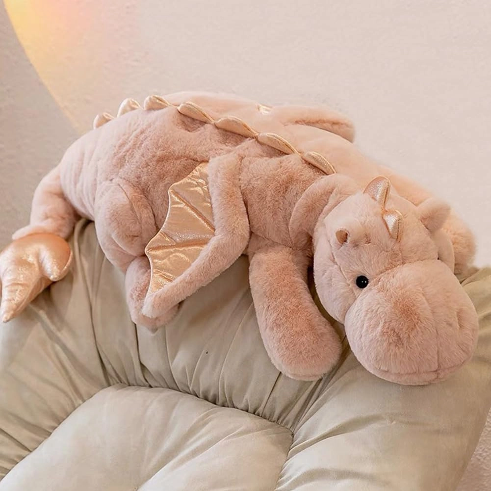 Giant Dragon Stuffed Animal 51.2" 7Lbs, Soft Weighted Plush Toy, Pink Weighted Stuffed Dragon for Kids and Adults