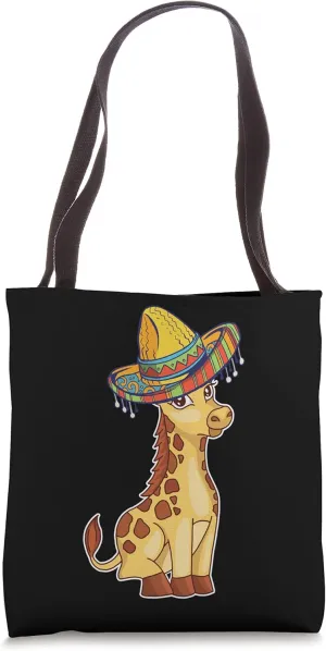 Giraffe Mexican Camelopard Ruminant Safari Sombrero Costume Tote Bag