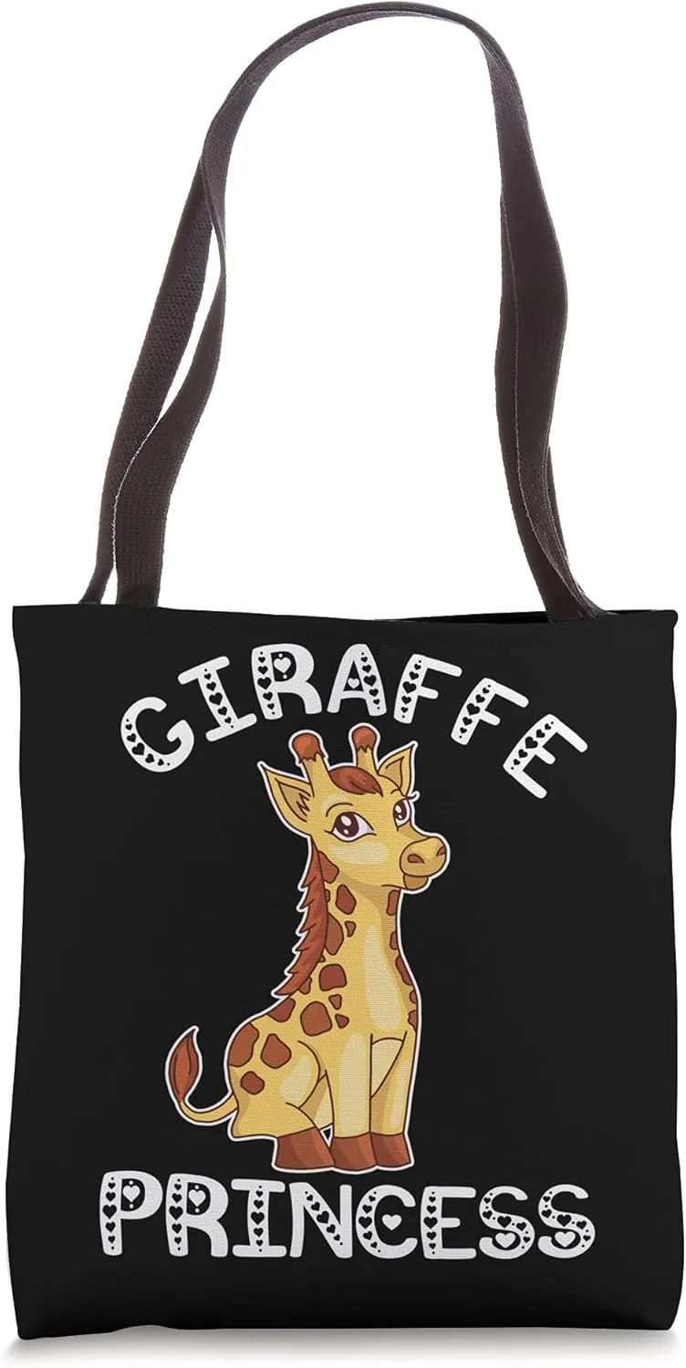 Giraffe Princess Cute Mammal Fauna Lover Camelopard Ruminant Tote Bag