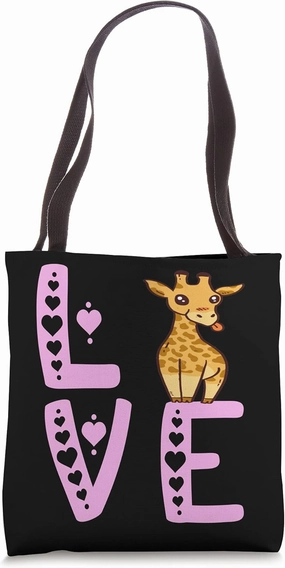 Giraffe Love Safari Mammal Fauna Lover Ruminant Camelopard Tote Bag