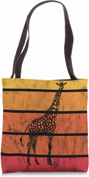 Giraffe Lover Camelopard Savanna Ruminant Safari Sunset Tote Bag