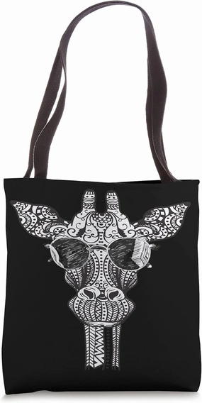 Giraffe Sunglasses Safari Zoo Camelopard Ruminant Mammal Tote Bag