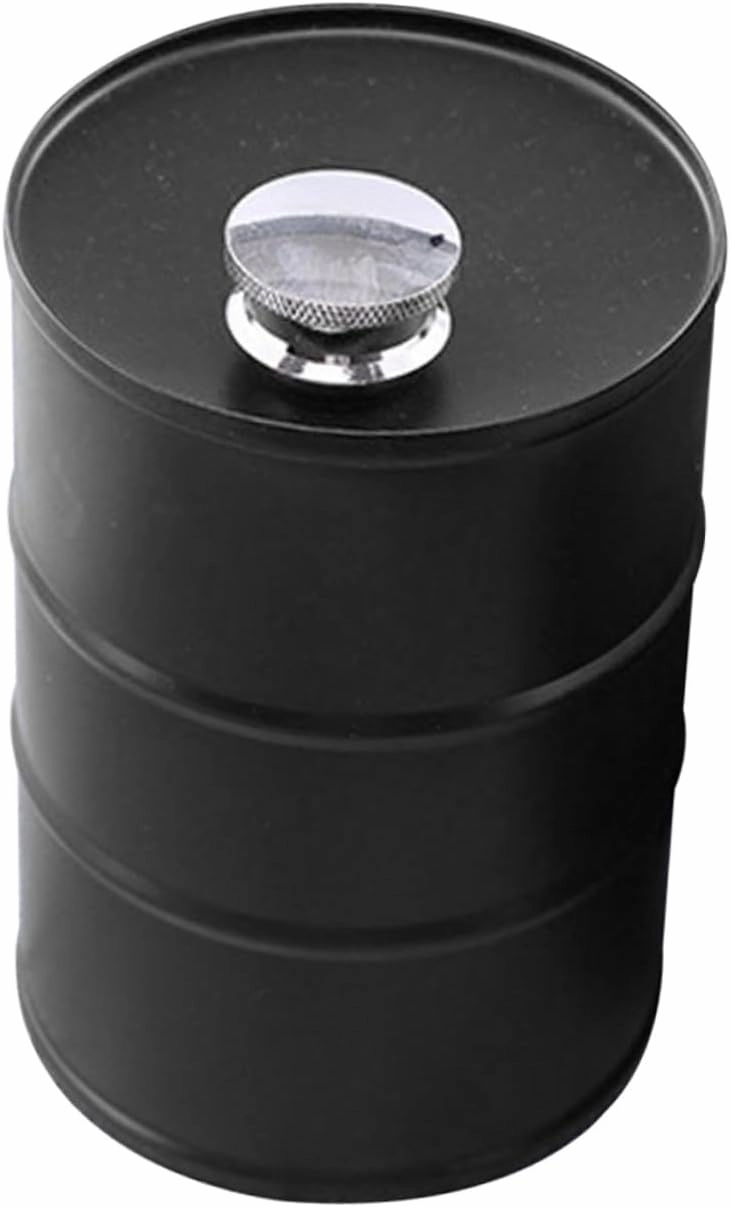 GLEAVI Gasoline Drum Shape Stainless Steel Liquor Flask Outdoor Creative Camping Wine Container Leakproof Design for Hiking Fishing and Adventure Activities