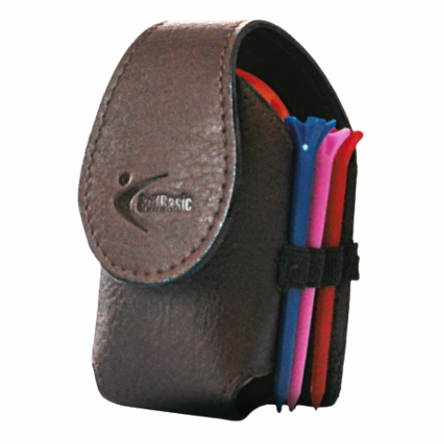 GolfBasic Leather Ball Pouch -Assorted Color