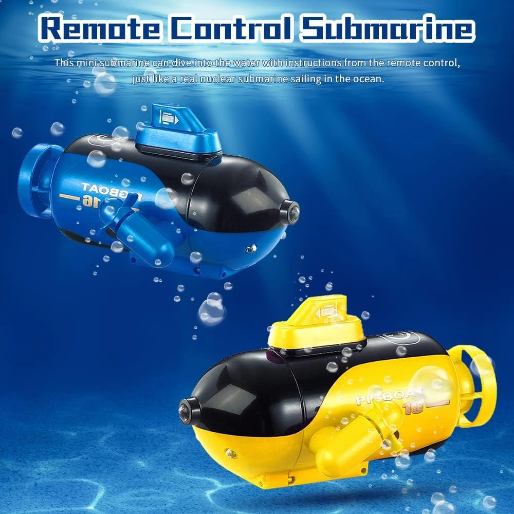 GoolRC Mini Remote Control Submarine, RC Submarine Toy 4-Channel Remote Control Toy Forward/Diving, Backward/Surfacing, Left Turn, Right Turn Yellow