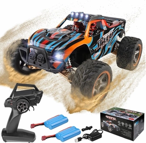 GoolRC WLtoys 104009 RC Truck, 1:10 Scale 4WD Off-Road Car, 2.4GHz 45KM/H High Speed, Electric Toy Vehicle Climbing Car with 2 Batteries for Kids and Adults