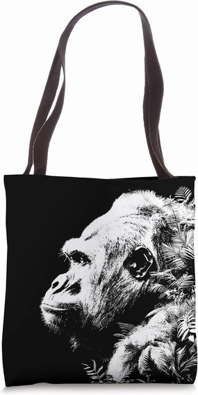 Gorilla Jungle Plants Monkey Ape Wildlife Preservation Tote Bag