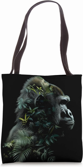 Gorilla Jungle Plants Monkey Ape Wildlife Preservation Tote Bag