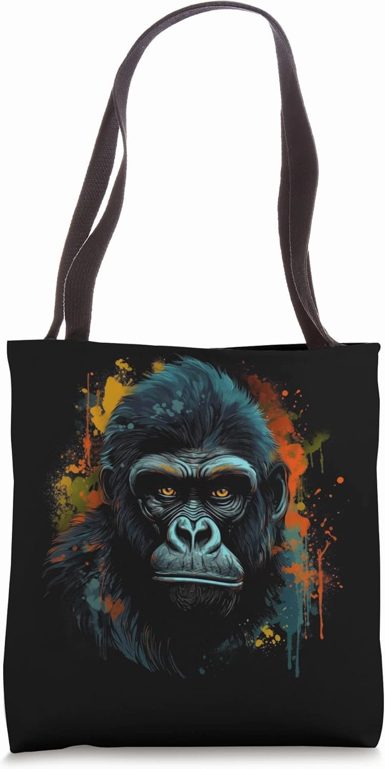 Gorilla Primate Bust Tote Bag
