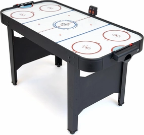 GoSports 48 Inch Air Hockey Arcade Table for Kids - Oak or Black - Includes 2 Pushers, 3 Pucks, AC Motor, and LED Scoreboard