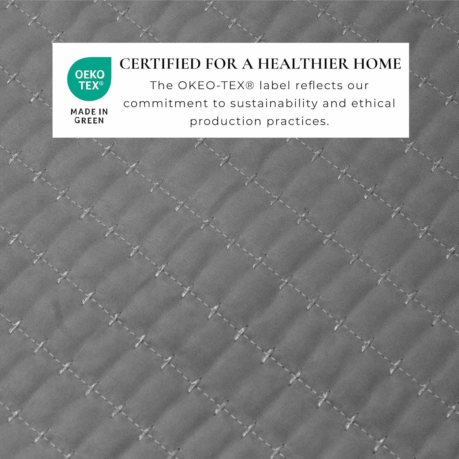 Great Bay Home King Quilt Bedding Set, 3-Piece Lightweight Summer Channel Stitch Quilt Set with Shams, Ultra Soft Ash Grey Bedspreads, Quilted Bedding Coverlets for All Seasons