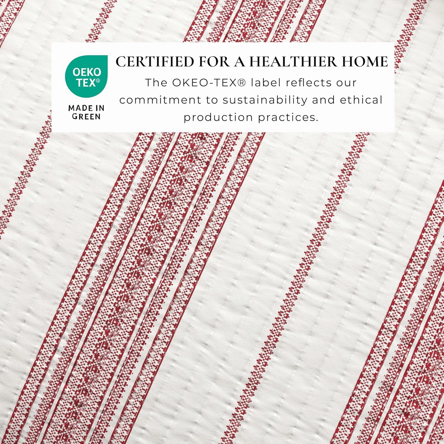 Great Bay Home Twin/Twin XL Reversible Quilt Bedding Set - All Season, Modern, Lightweight Bedspreads - Red Striped Coverlets (Includes 1 Quilt, 1 Pillow Sham)