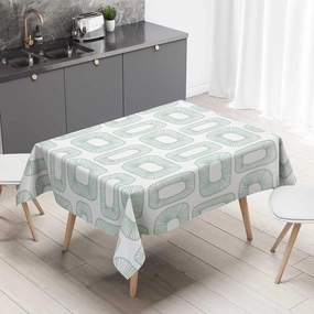 Green Large Tablecloth Lattice Geometry Polka Dots Nordicpatio Table Cover Rectangle Decor for Home Kitchen 60 X 84 Inch