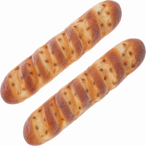 Gresorth 15 inch PU Fake Bread Model Artificial Simulation Baguette Dessert Food Realistic Bakery Decor for Kitchen Display Photography Prop - 2pcs
