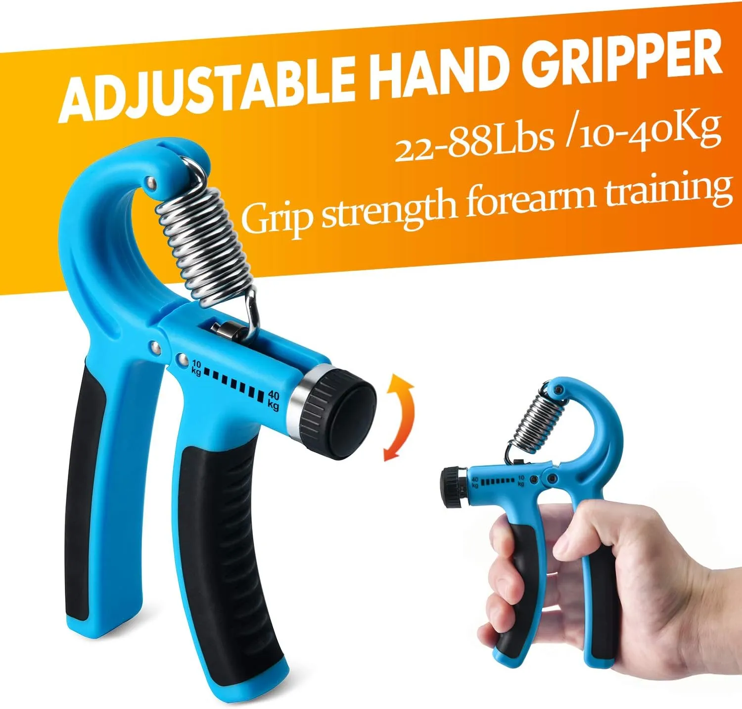 Grip Strength Trainer 7 Pack Adjustable, Finger Stretcher Resistance Extensor Bands, Finger Exerciser, Hand Gripper Strength Ring & Stress Ball
