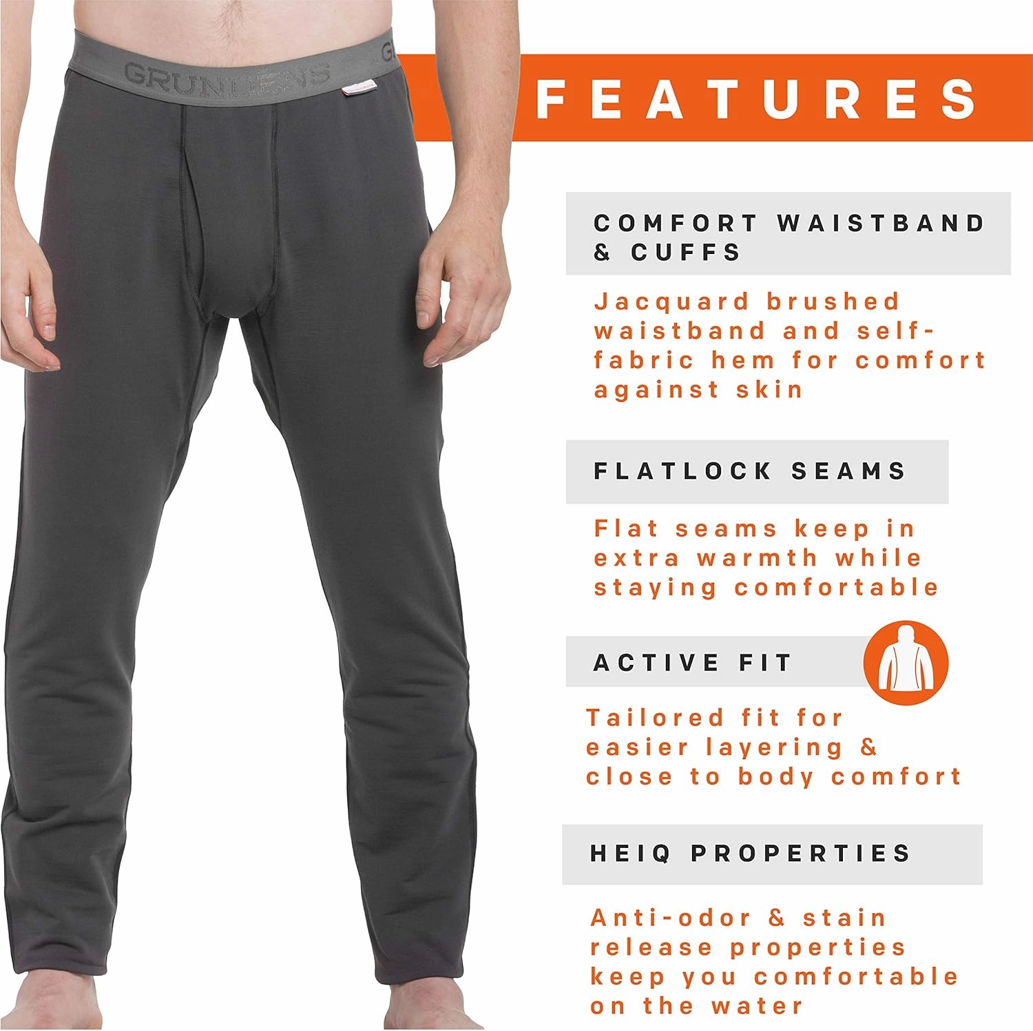 Grundens Men’s Grundies Mid Bottom | Base Layer, Anti-Odor